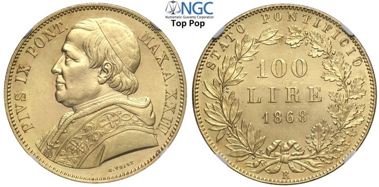 Roma, Pio IX (1846-1870), 100 Lire ... 