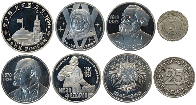 Russia, Lot of 6 coins: 3 Proof ... 