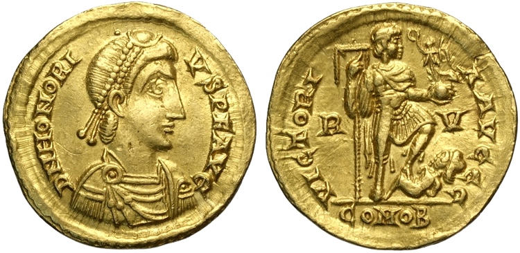 Onorio (333-423), Solido, Ravenna, ... 