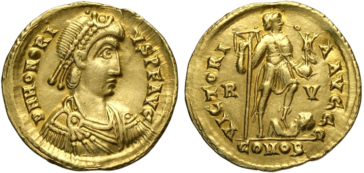 Onorio (333-423), Solido, Ravenna, ... 