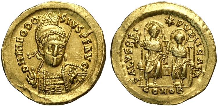Teodosio II (402-450), Solido ... 