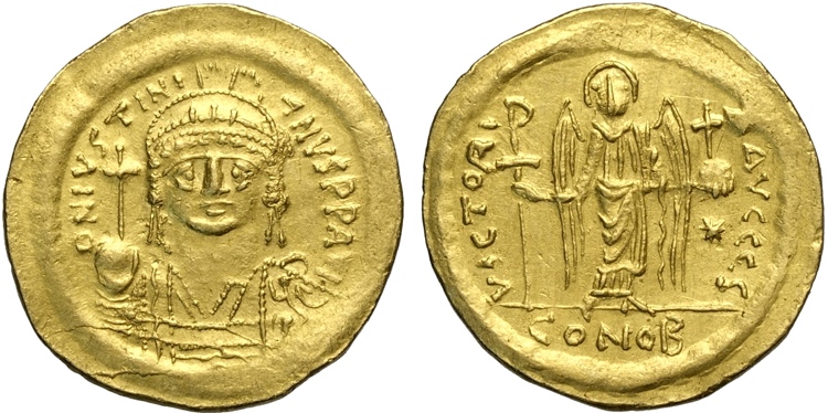 Giustiniano I (527-565), Solido, ... 