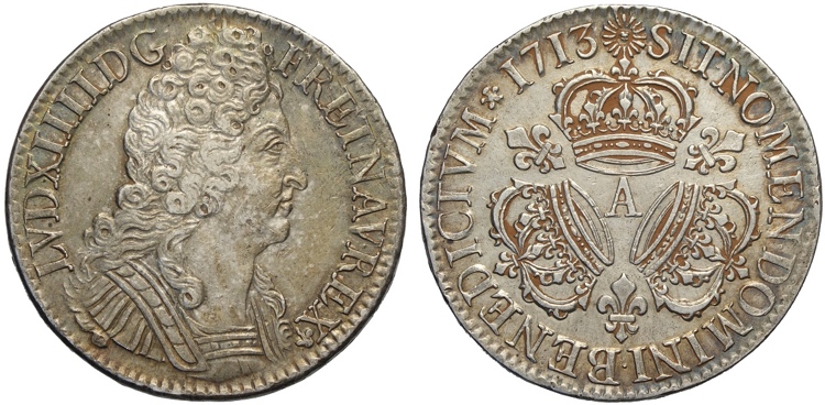 France, Louis XIV (1643-1715), Ecu ... 