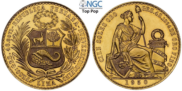 Perù, Republic, 100 Soles 1950, ... 