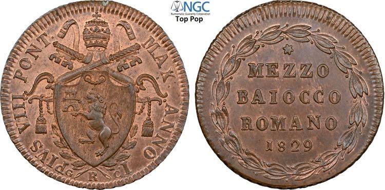 Roma, Pio VIII (1829-1830), 1/2 ... 