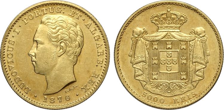 Portugal, Luiz I (1861-1889), 5000 ... 