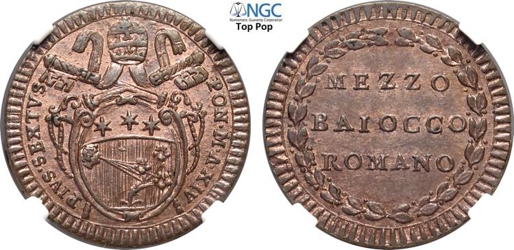 Roma, Pio VI (1775-1799), 1/2 ... 