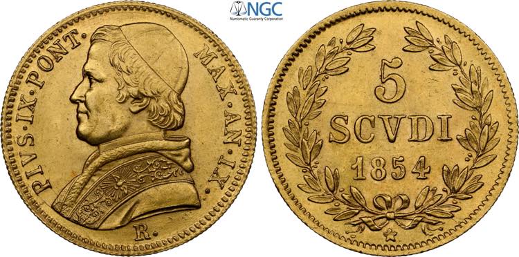 Roma, Pio IX (1846-1870), 5 Scudi ... 