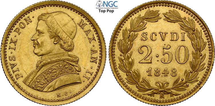 Roma, Pio IX (1846-1870), 2,50 ... 