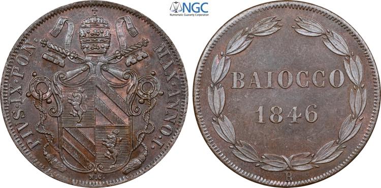 Roma, Pio IX (1846-1870), Baiocco ... 