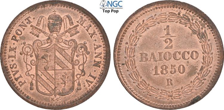 Roma, Pio IX (1846-1870), 1/2 ... 