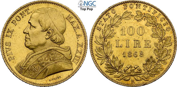 Roma, Pio IX (1846-1870), 100 Lire ... 