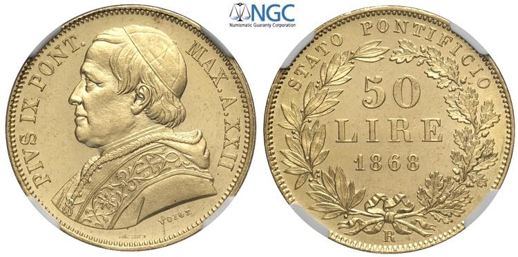 Roma, Pio IX (1846-1870), 50 Lire ... 