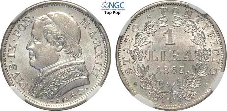 Roma, Pio IX (1846-1870), Lira ... 