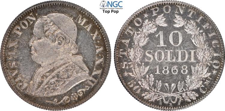 Roma, Pio IX (1846-1870), 10 Soldi ... 