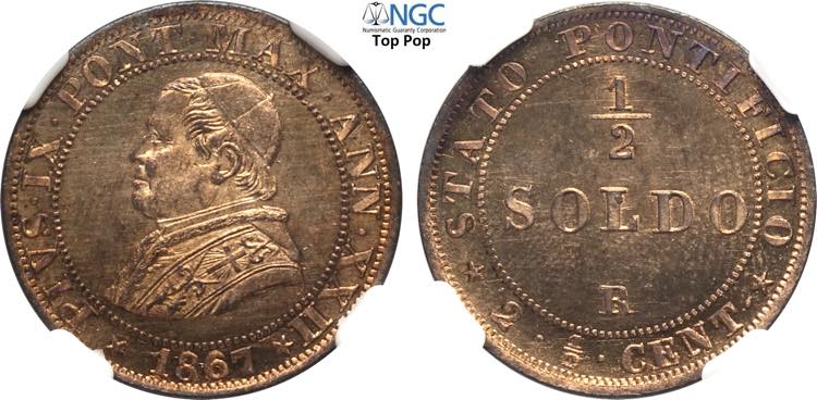 Roma, Pio IX (1846-1870), 1/2 ... 