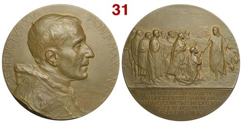 Benedetto XV - Medaglia anno I a ... 