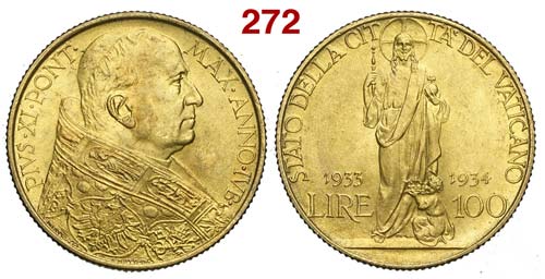 Roma - Pio XI - 100 Lire 1933-1934 ... 