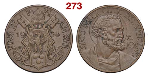 Roma - Pio XI - 10 Centesimi 1938 ... 