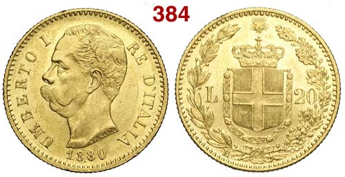 Savoia - Umberto I - 20 Lire 1880 ... 