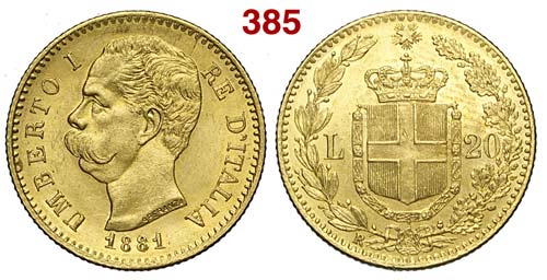 Savoia - Umberto I - 20 Lire 1881 ... 