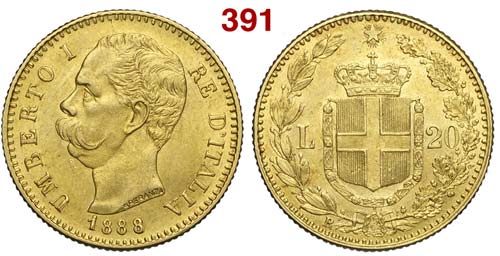 Savoia - Umberto I - 20 Lire 1888 ... 
