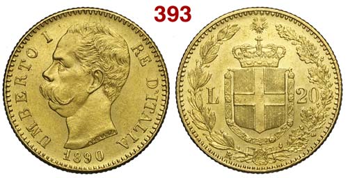 Savoia - Umberto I - 20 Lire 1890 ... 