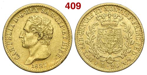 Savoia - Carlo Felice - 20 Lire ... 