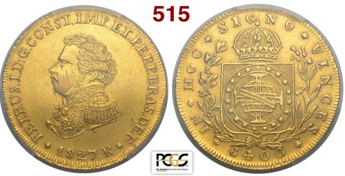 Brazil - Pedro I - 6400 Reis 1827 ... 