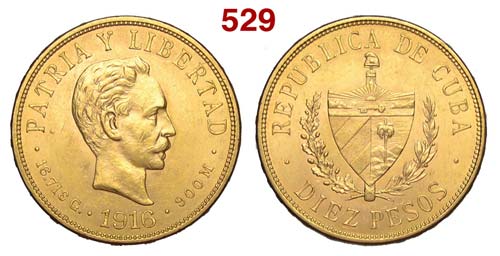 Cuba - Republic - 10 Pesos 1916 - ... 