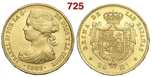 Spain - Isabel II - 10 Escudos ... 