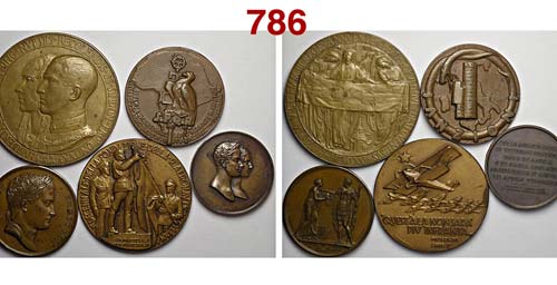 Lotto di 5 Medaglie : matrimonio ... 