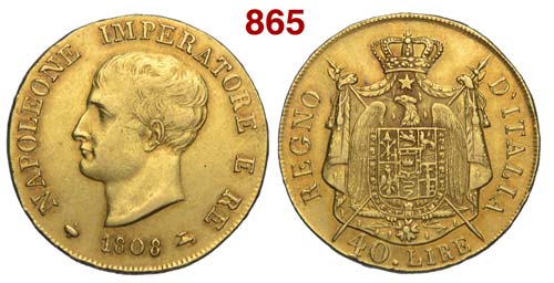 Milano - Napoleone I - 40 Lire ... 