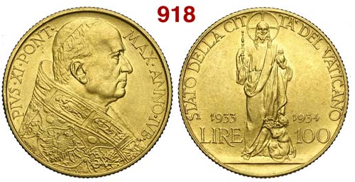 Vaticano - Pio XI - 100 Lire ... 