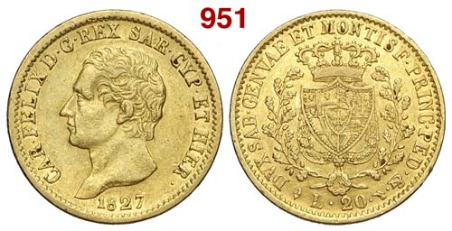 Savoia - Carlo Felice - 20 Lire ... 