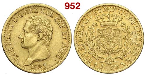 Savoia - Carlo Felice - 20 Lire ... 