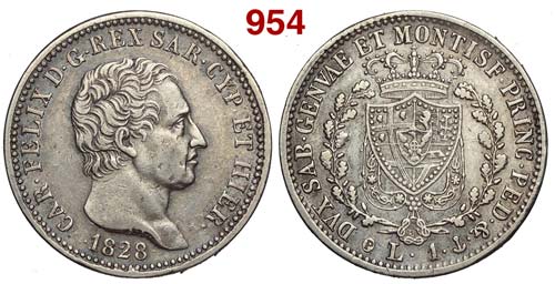Savoia - Carlo Felice - Lira 1828 ... 