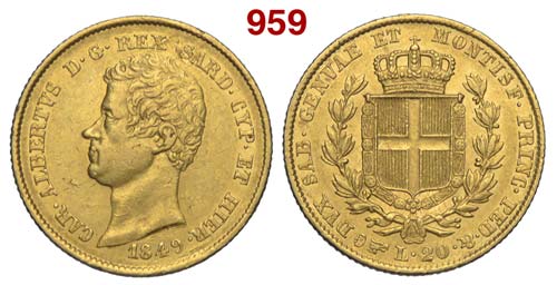 Savoia - Carlo Alberto - 20 Lire ... 