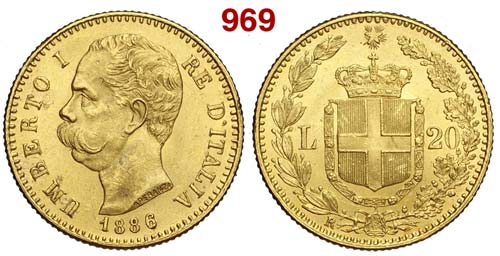 Regno dItalia - Umberto I - 20 ... 