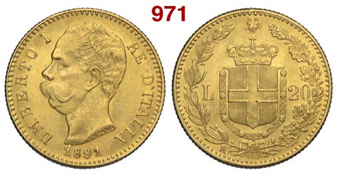 Regno dItalia - Umberto I - 20 ... 