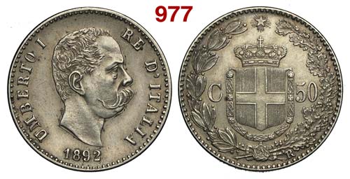 Regno dItalia - Umberto I - 50 ... 