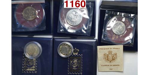 Monaco - lotto 5 monete : - 100 ... 