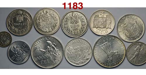 Romania - Lotto di 11 monete di ... 