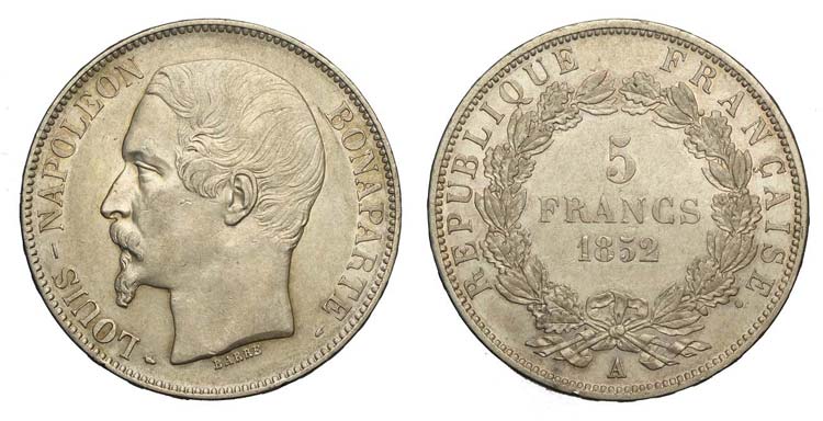 France - Loius Napoleon - 5 Francs ... 