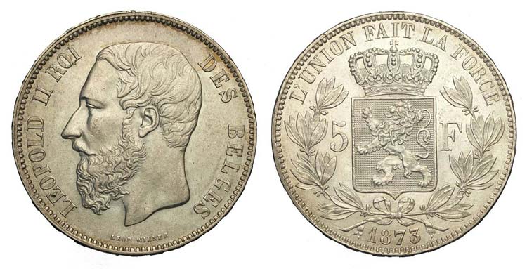 Belgium - Leopold II - 5 Francs ... 
