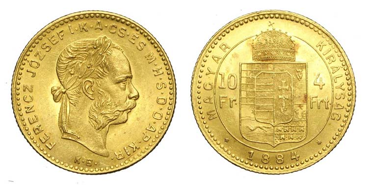 Hungary - Franz Joseph - 10 Francs ... 