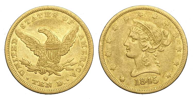 United States - 10 Dollars 1845 O ... 