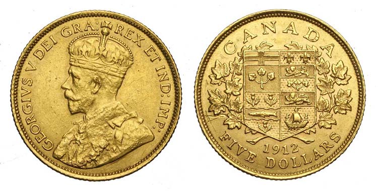 Canada - George V - 5 Dollars 1912 ... 