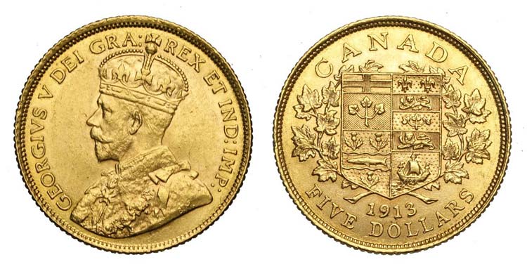 Canada - George V - 5 Dollars 1913 ... 