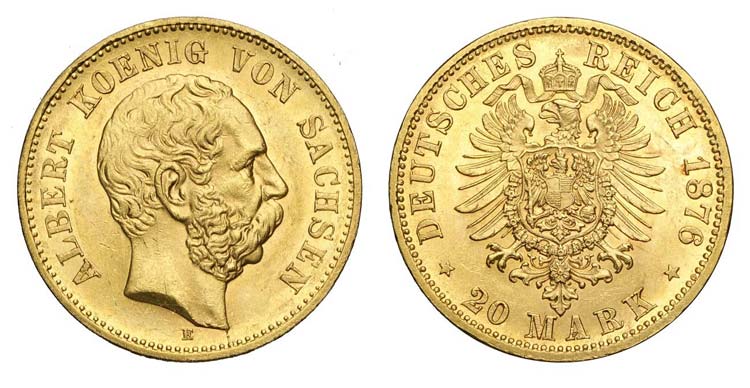 Germany - Saxony - 20 Mark 1876 E ... 
